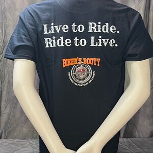 Biker’s Booty Live to Ride Ride to Live Black T-Shirt for Men
